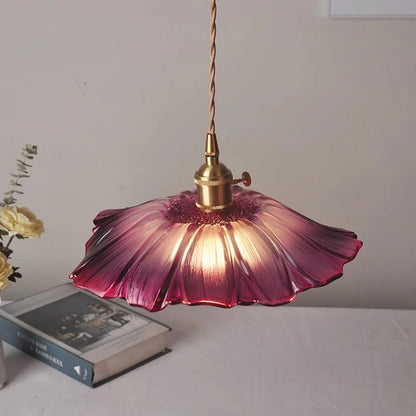 Cullivan Flower Hanglamp Glas Metaal Rood E27 Eettafel Verlichting Vintage Bloem Lamp Hal Sfeerverlichting | Restfield