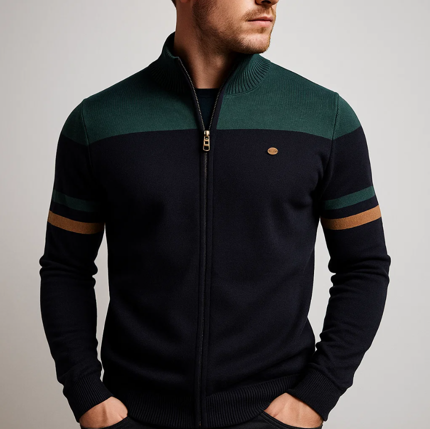 DUVAL PARIS™ | SWEAT COLORBLOCK AVEC ZIP POUR HOMME