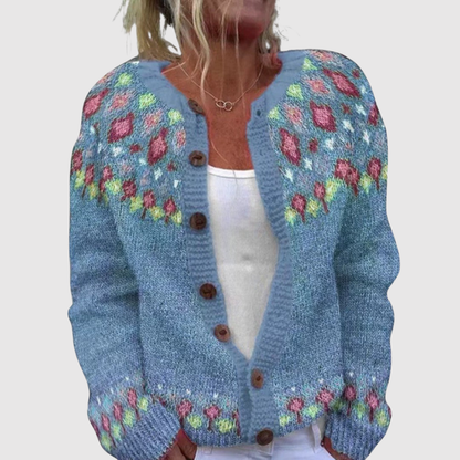 Amelia – Dámský cardigan s barevným vzorem