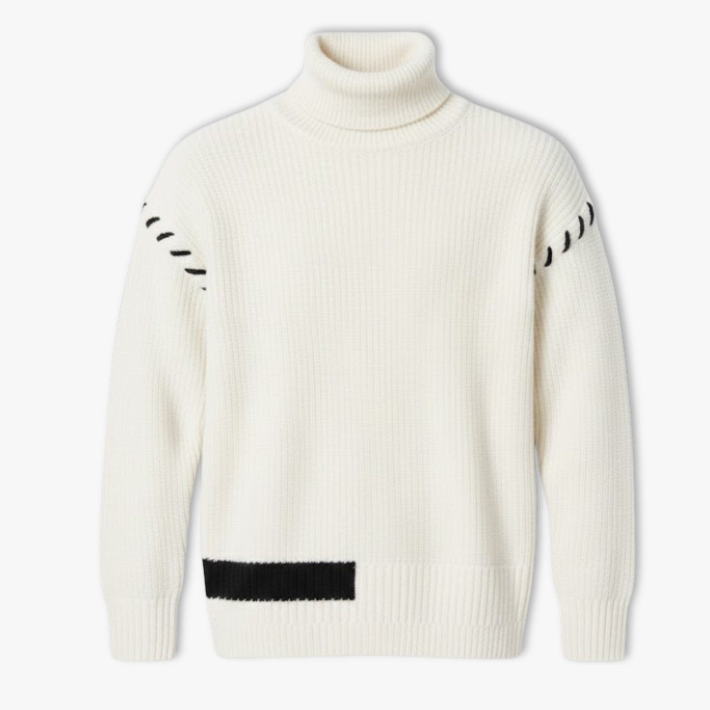 Nouveau pull à col roulé pour homme, style jeune et dynamique, coupe ample et décontractée, tricot chaud à motif patchwork