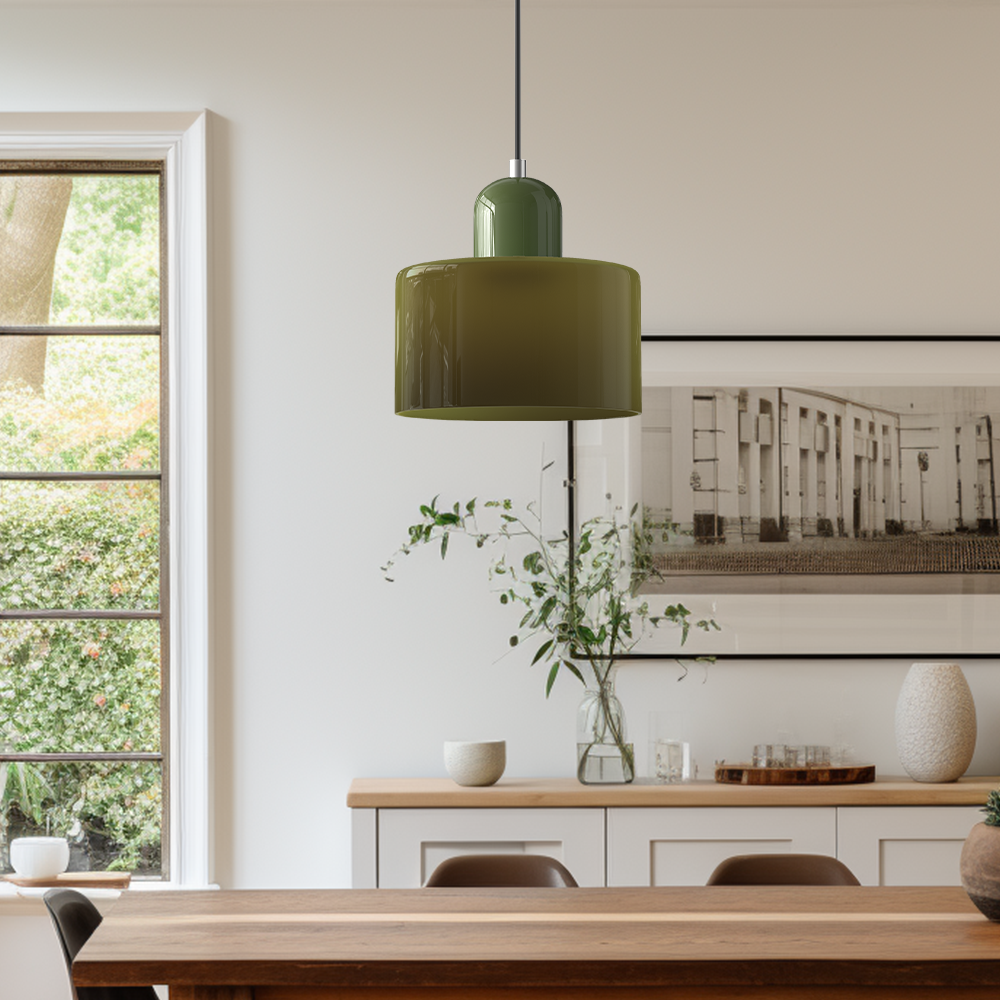 Bauhaus Kugelglas-Pendelleuchte | Zeitloses Design | Glas & Metall | E27 Fassung