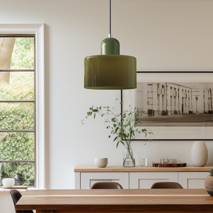 Bauhaus Kugelglas-Pendelleuchte | Zeitloses Design | Glas & Metall | E27 Fassung