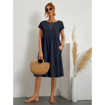 Lara - Damen Sommerkleid mit kurzen Ärmeln und stilvollem Design