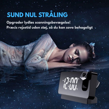 TimeCast – Digital projektionsvækkeur med 180° roterende projektor og stort LED display