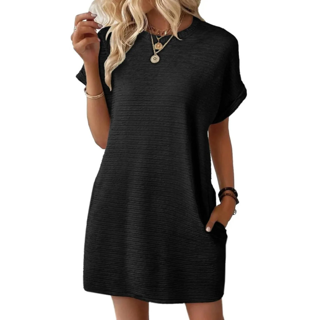 Women's Crew Neck Short Sleeve T-Shirt Mini Dress