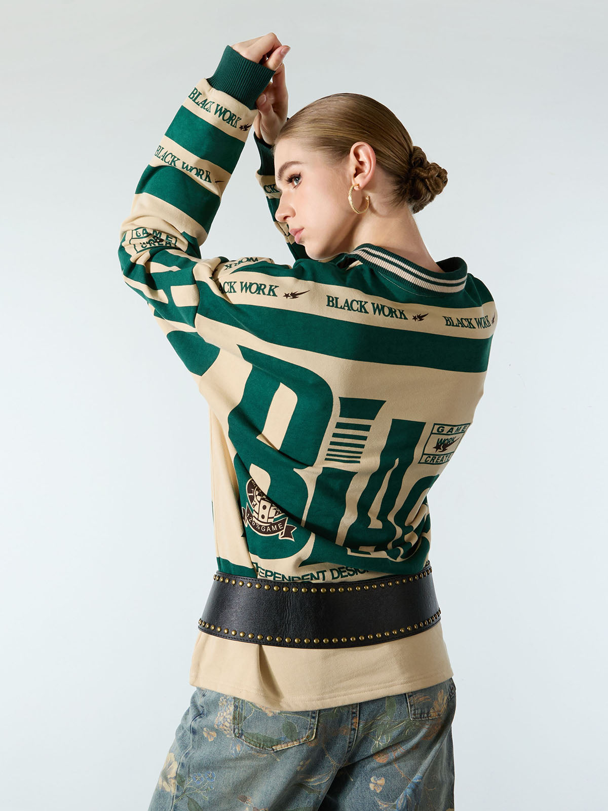 Retro Typography Printed Polo Shirt