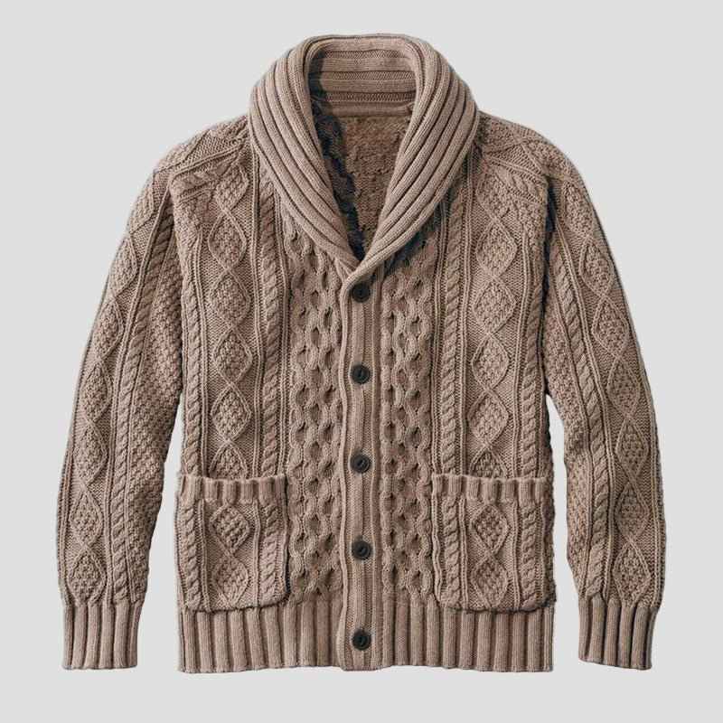 Noah Jacquard-Gestrickter Retro-Cardigan – Lässiger Vintage-Stil und gemütliche Wärme