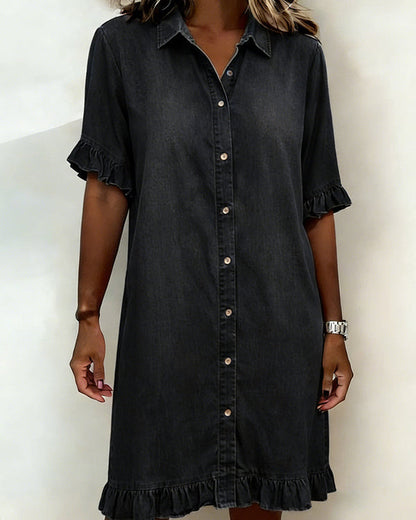 Ndapewa - Comfortable Denim Dress With Flattering Rubbing