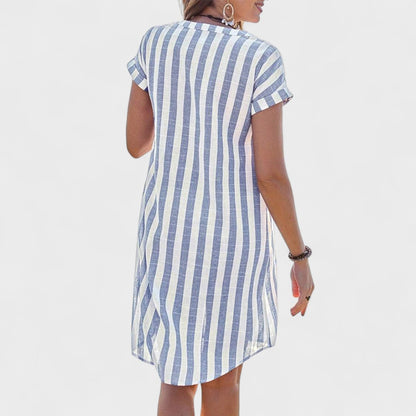 Martina - Vestido camisero de rayas elegante