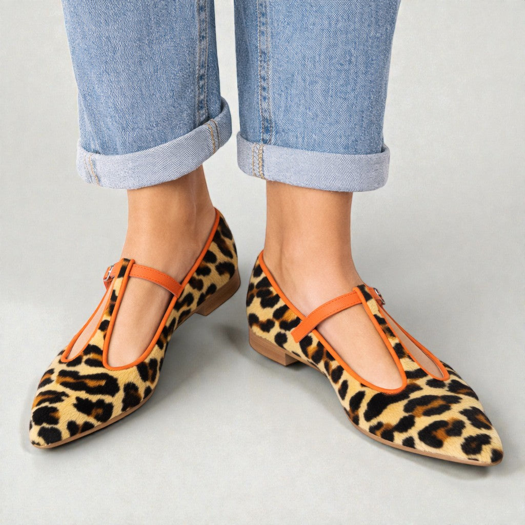 Lulu | Leopardiniai T-Dirželio Bateliai