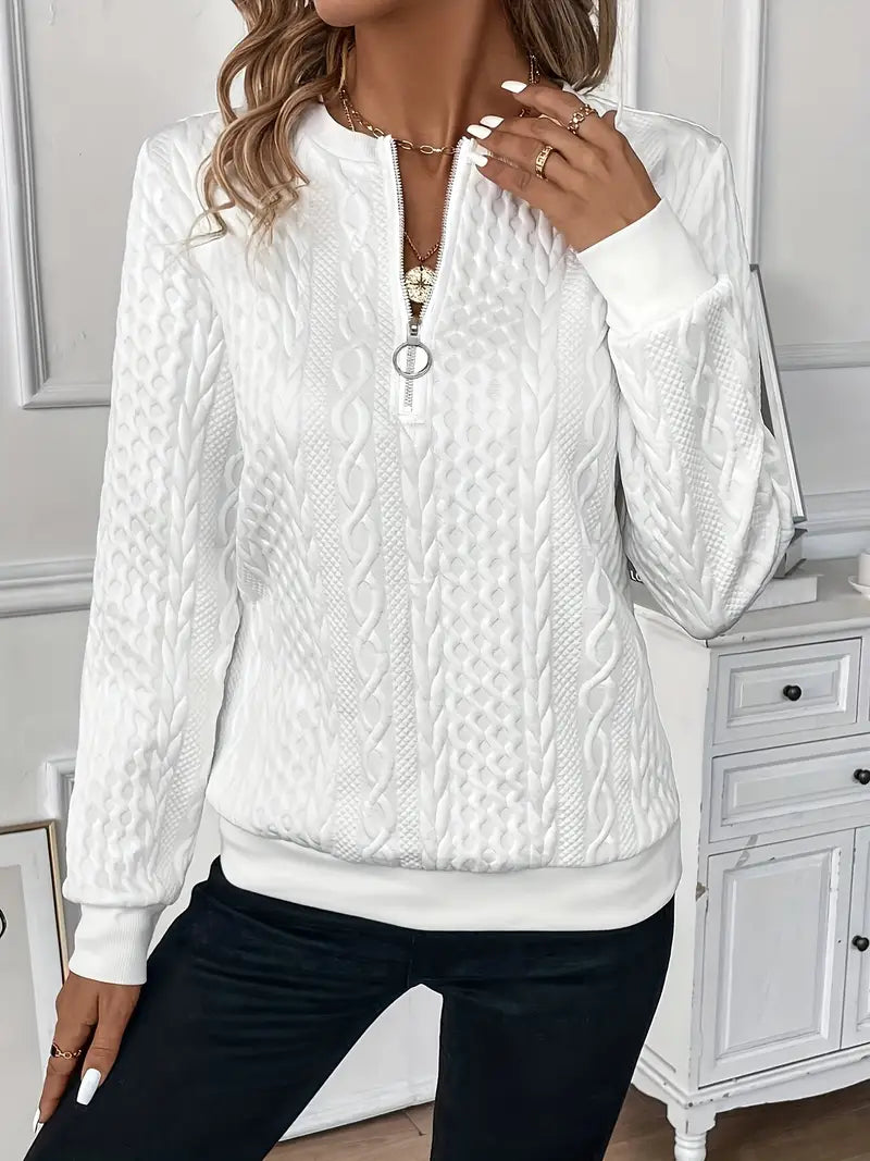 Women’s Zip-Up Knit Jumper – Casual & Lightweight