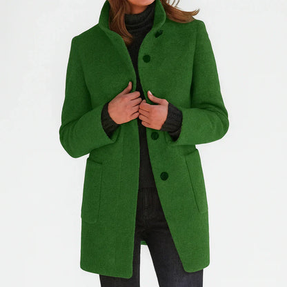 Arvey - Elegant mid-length wool coat with high collar