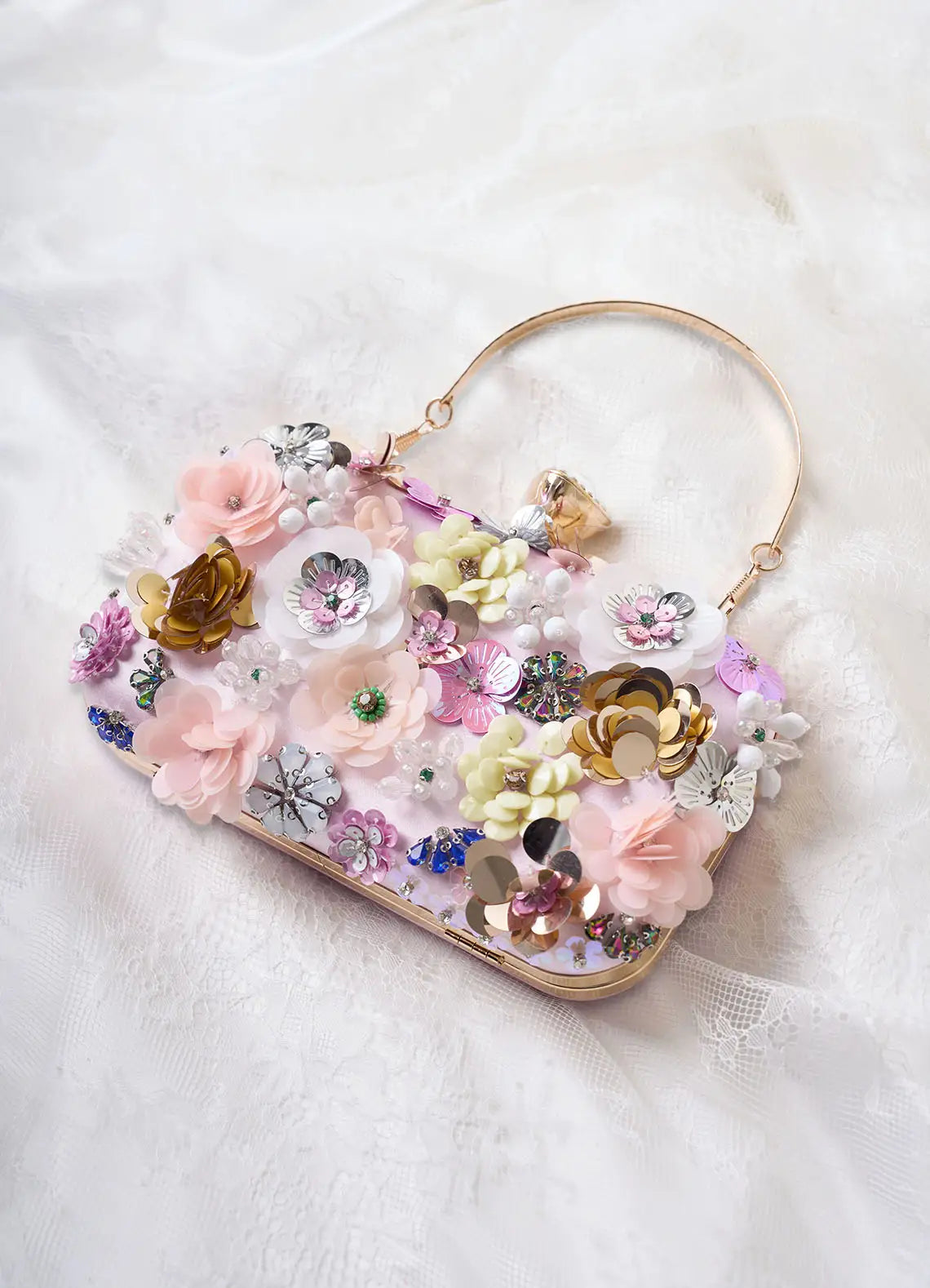 Mae - Sequin Floral Embellished Sequin Clutch