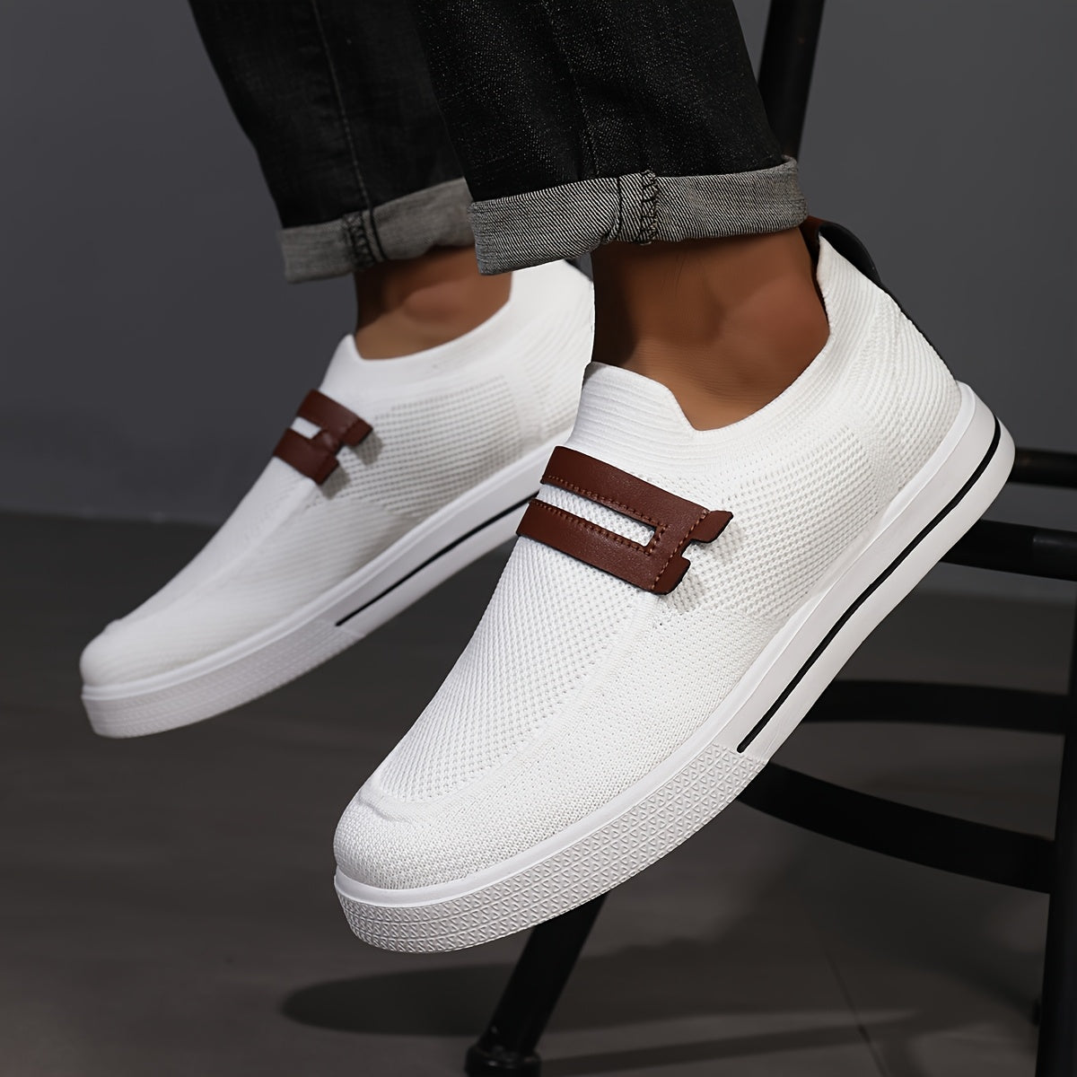 Reina | Mens Knit Slip-On Trainers