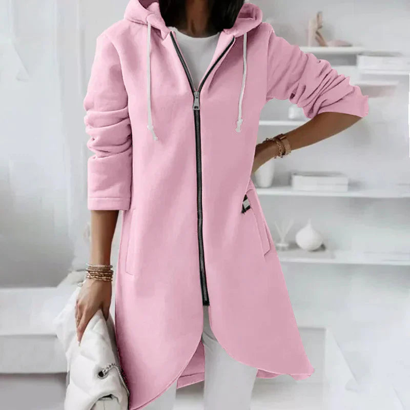 Seren – Women’s Long Hooded Zip Up Sweater