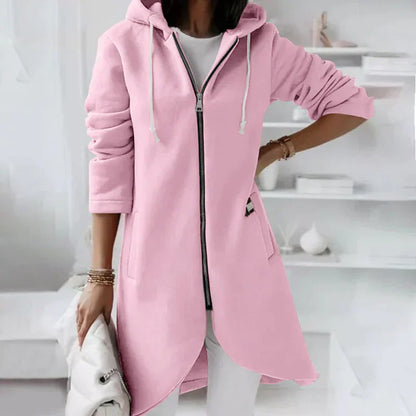 Seren – Women’s Long Hooded Zip Up Sweater