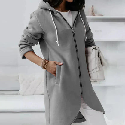 Seren – Women’s Long Hooded Zip Up Sweater