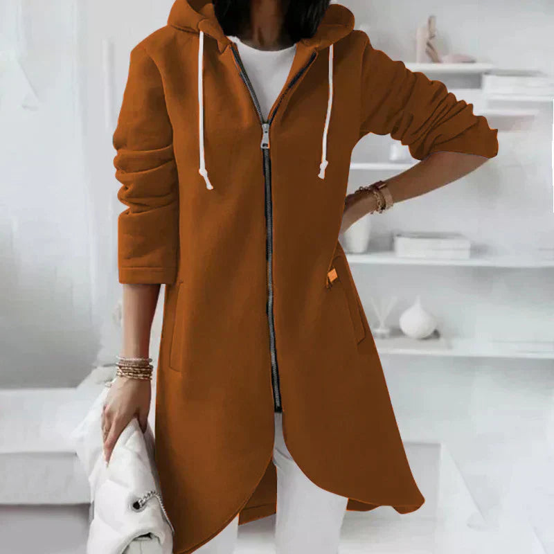 Seren – Women’s Long Hooded Zip Up Sweater