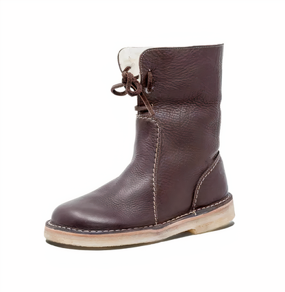 Chic Women's Casual Leather Mid-Calf Boots for Everyday Style and Comfort