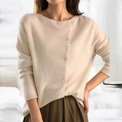 Oriah | Elegante damesvest – zachte gebreide trui met knoopsluiting