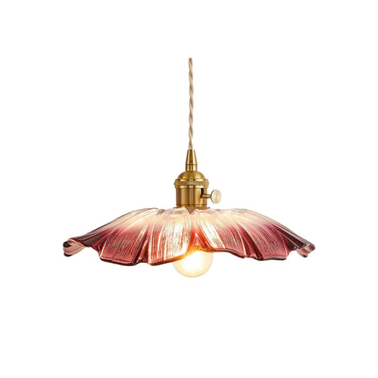 Cullivan Flower Hanglamp Glas Metaal Rood E27 Eettafel Verlichting Vintage Bloem Lamp Hal Sfeerverlichting | Restfield