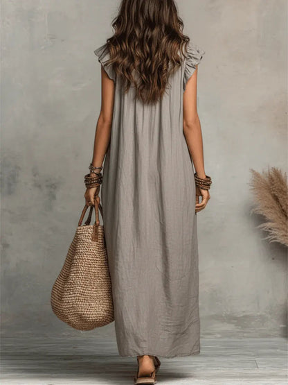 Abito Lunga Donna | Volant Boho & Comfort Fluido Tutto il Giorno