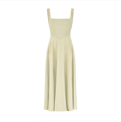 Abito Midi Donna | Gonna a Ruota & Scollo Quadrato Elegante