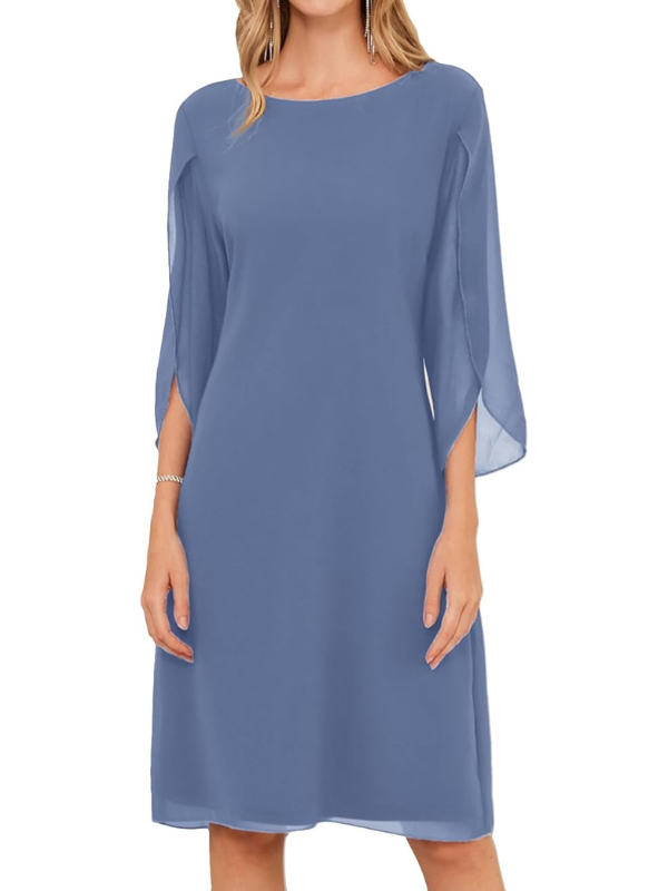 Abito Midi Donna | Maniche a Strati & Stile Fluido Elegante