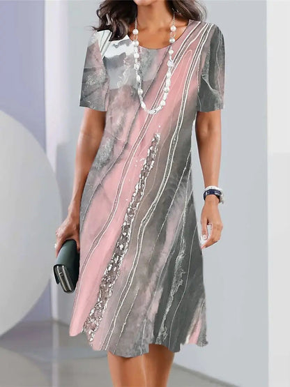 Abito Midi Donna | Stampa Astratta & Stile Vintage Sofisticato