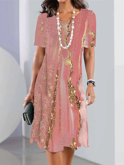 Abito Midi Donna | Stampa Astratta & Stile Vintage Sofisticato