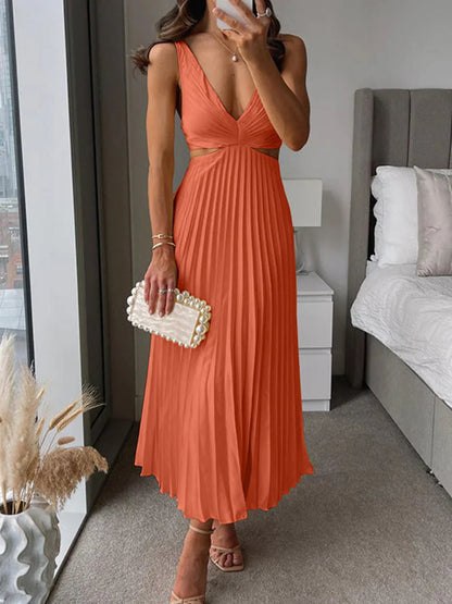 Abito elegante Donna | Scollo a V & Gonna plissettata