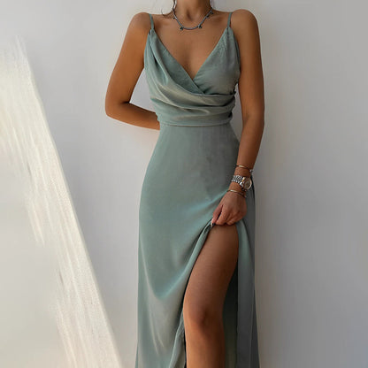 Abito elegante Donna | Scollo a V Incrociato & Spacco Slanciato