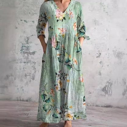Florielle – Women Summer Dress Floral Print Loose Fit