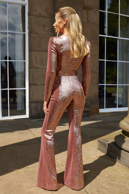 Valencia - Geraffineerde jumpsuit met wijde benen en slanke pasvorm