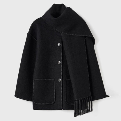 Adriana | Women’s Fringed Spring Coat with Shawl Collar
