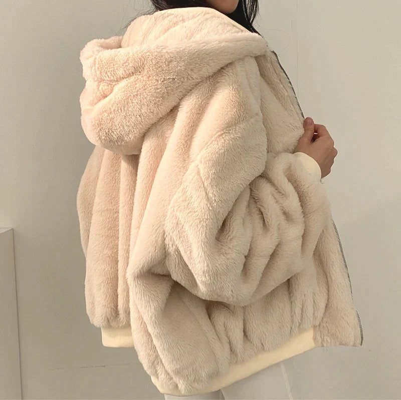 Damen Pufferjacke mit Teddyfell