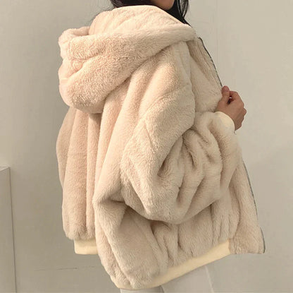Damen Pufferjacke mit Teddyfell