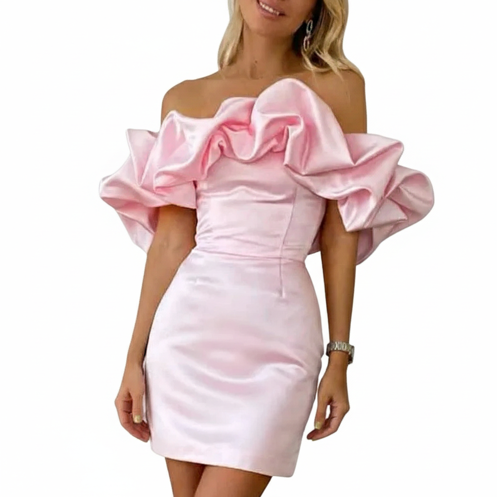 Afra | Women Cocktail Dress With Lace Bodice And Satin Skirt | Party Style