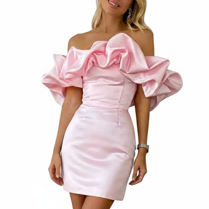 Afra | Women Cocktail Dress With Lace Bodice And Satin Skirt | Party Style