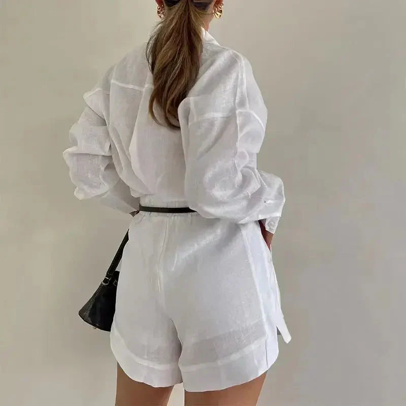 Agata Zullo™ Ladies casual blouse and shorts set