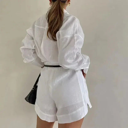 Agata Zullo™ Ladies casual blouse and shorts set