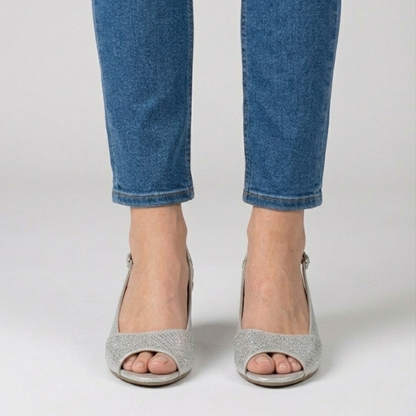 Ailese | Feminine Slingback-Sandalen mit funkelndem Vorderblatt