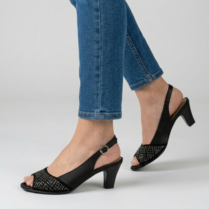 Ailese | Feminine Slingback-Sandalen mit funkelndem Vorderblatt