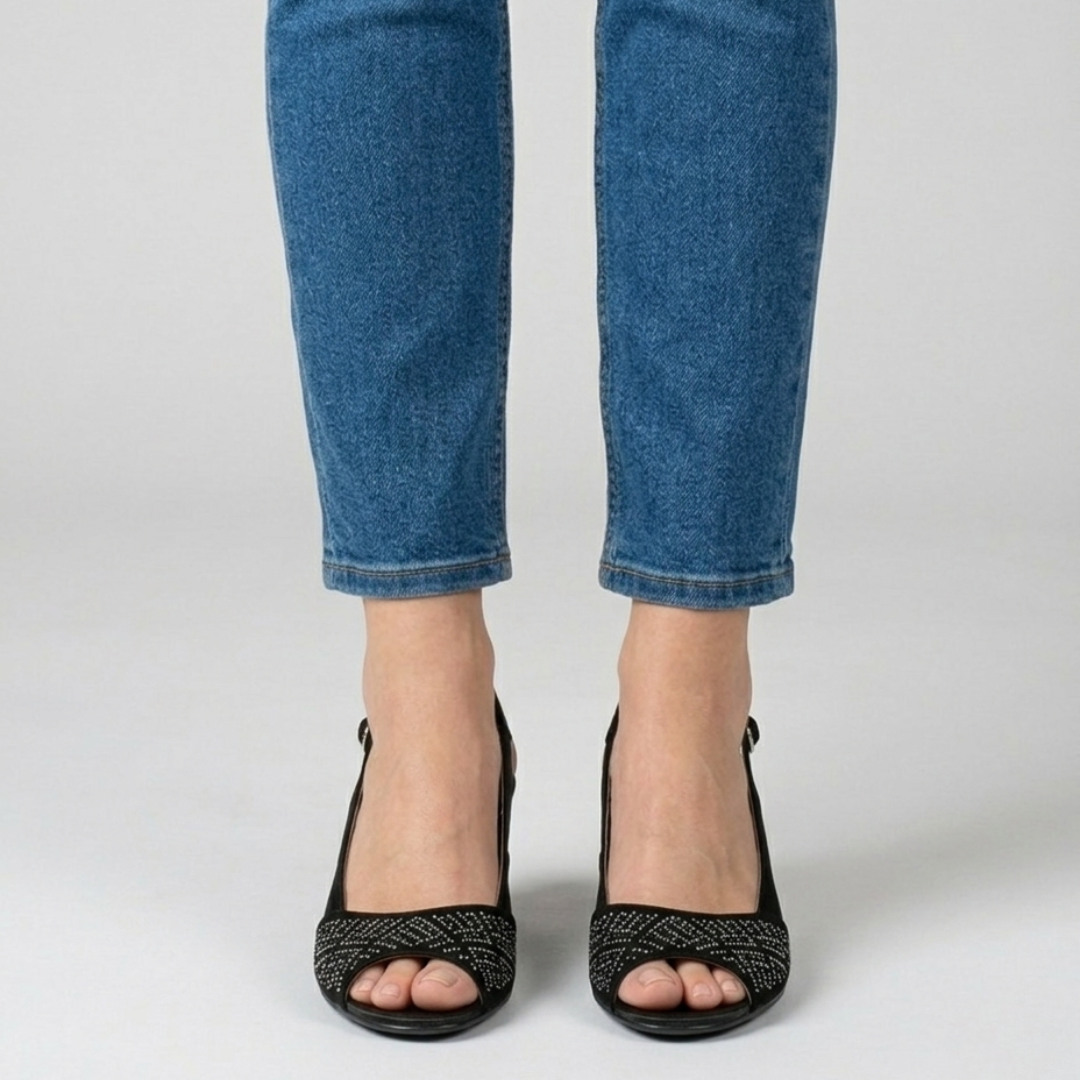 Ailese | Feminine Slingback-Sandalen mit funkelndem Vorderblatt