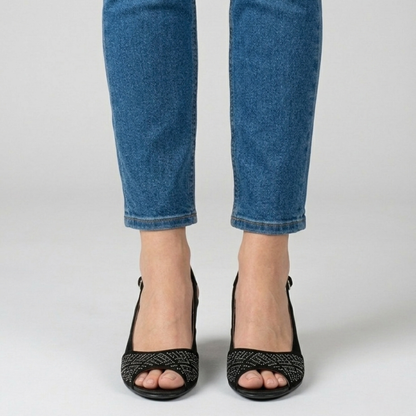 Ailese | Feminine Slingback-Sandalen mit funkelndem Vorderblatt