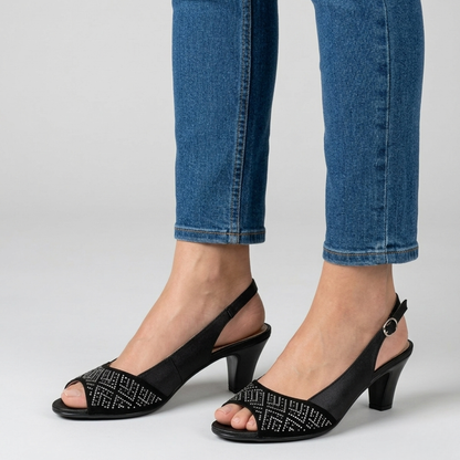 Ailese | Feminine Slingback-Sandalen mit funkelndem Vorderblatt