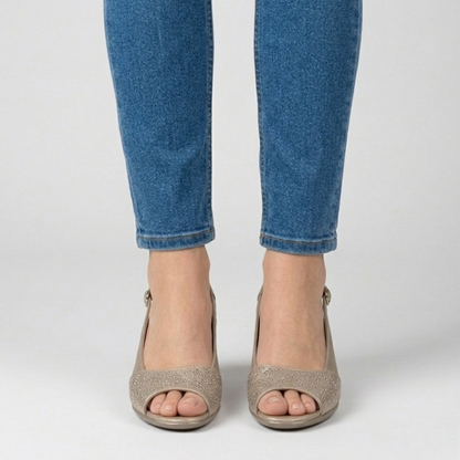 Ailese | Feminine Slingback-Sandalen mit funkelndem Vorderblatt