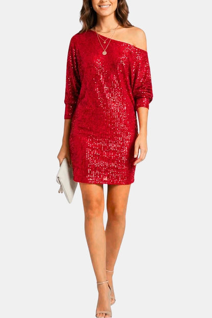 Alba - Contrasting Sequin Mini Dress