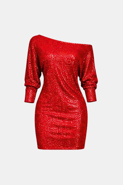 Alba - Contrasting Sequin Mini Dress