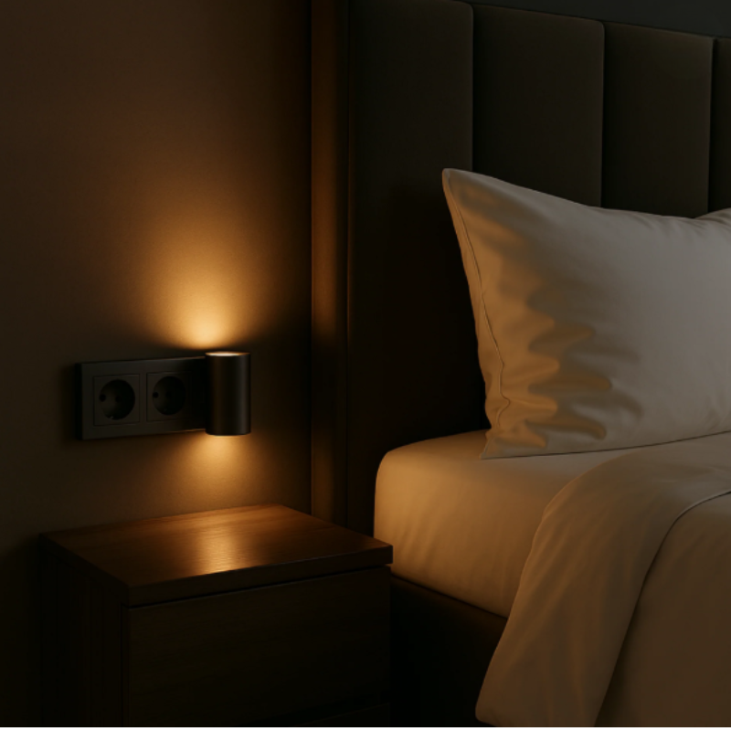 Wandlamp Stopcontact LED Dimbaar Dag Nacht Sensor 10W Warm Licht Slaapkamer Hal | Restfield
